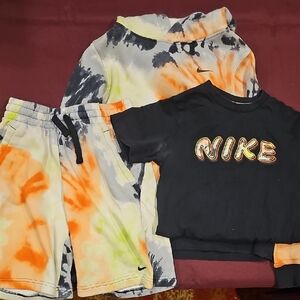 Nike Multicolor Tie-Dye Set with Black Tee